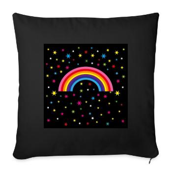 12 rainbow starry sky - Sofa pillowcase 17,3'' x 17,3'' (45 x 45 cm) - black - Front