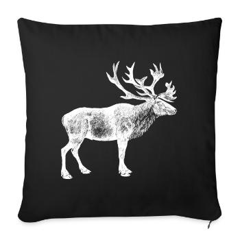 Deer Elk Antler Deer Head Hunter Moose - Sofa pillowcase 17,3'' x 17,3'' (45 x 45 cm) - black - Front