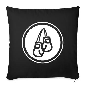 Symbole des gants de boxe - Housse de coussin décorative 45 x 45 cm - noir - Devant