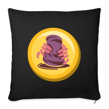 Pottery Sticker Icon Design - Sofa pillowcase 17,3'' x 17,3'' (45 x 45 cm) - black - Front