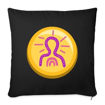 Meditations Sticker Icon Zen - Sofakissenbezug 45 x 45 cm - Schwarz - Vorne