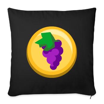Weintrauben Sticker Frucht Obst Icon - Sofakissenbezug 45 x 45 cm - Schwarz - Vorne