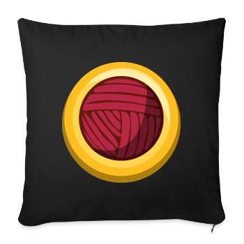 Wollknäul Sticker Sewing Icon - Sofa pillowcase 17,3'' x 17,3'' (45 x 45 cm) - black - Front