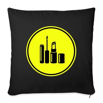 Make Up Cosmetics Icon - Sofa pillowcase 17,3'' x 17,3'' (45 x 45 cm) - black - Front