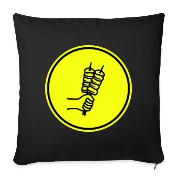 Spieß grill Icon - Sofakissenbezug 45 x 45 cm - Schwarz - Vorne