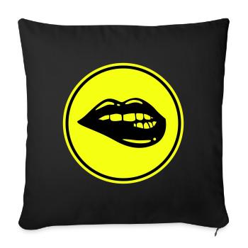 Lippen symbol - Sofakissenbezug 45 x 45 cm - Schwarz - Vorne