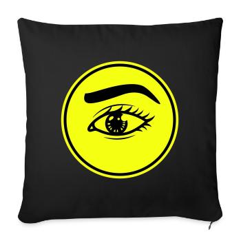 Symbole de l’œil - Housse de coussin décorative 45 x 45 cm - noir - Devant