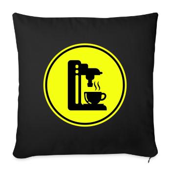 Coffee machine symbol - Sofa pillowcase 17,3'' x 17,3'' (45 x 45 cm) - black - Front