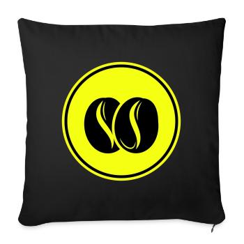Coffee bean symbol - Sofa pillowcase 17,3'' x 17,3'' (45 x 45 cm) - black - Front