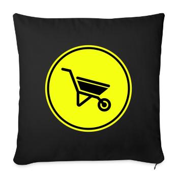 Wheelbarrow symbol - Sofa pillowcase 17,3'' x 17,3'' (45 x 45 cm) - black - Front