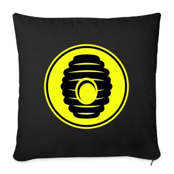 Abeille Icon miel - Housse de coussin décorative 45 x 45 cm - noir - Devant