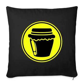 Abeille symbole miel - Housse de coussin décorative 45 x 45 cm - noir - Devant