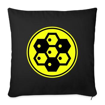 Beekeeper symbol - Sofa pillowcase 17,3'' x 17,3'' (45 x 45 cm) - black - Front