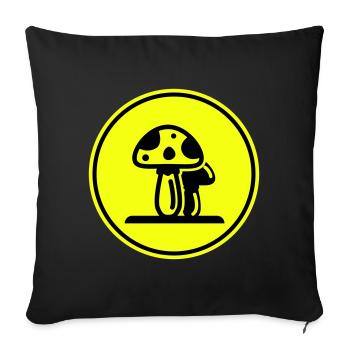 Symbole des champignons - Housse de coussin décorative 45 x 45 cm - noir - Devant