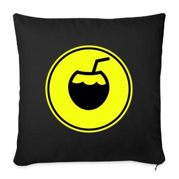 Icône de l’icône de la noix de - Housse de coussin décorative 45 x 45 cm - noir - Devant