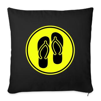 Flip-flops icon - Sofa pillowcase 17,3'' x 17,3'' (45 x 45 cm) - black - Front