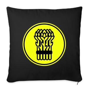 Cercle d’icônes d’asperges - Housse de coussin décorative 45 x 45 cm - noir - Devant