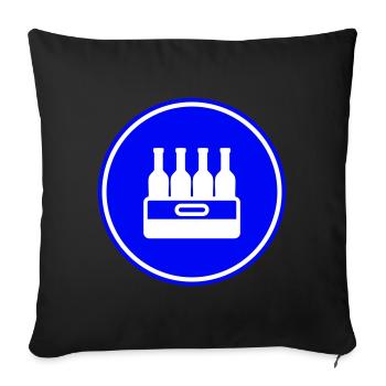 Bierflasche Kiste - Sofakissenbezug 45 x 45 cm - Schwarz - Vorne