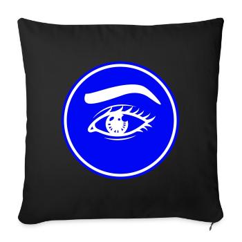 Symbole de l’œil - Housse de coussin décorative 45 x 45 cm - noir - Devant