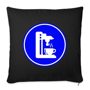 Coffee machine symbol - Sofa pillowcase 17,3'' x 17,3'' (45 x 45 cm) - black - Front