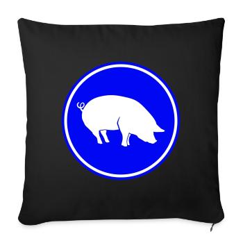 Pig Animal - Sofa pillowcase 17,3'' x 17,3'' (45 x 45 cm) - black - Front