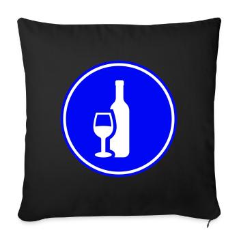 Icône du vin - Housse de coussin décorative 45 x 45 cm - noir - Devant