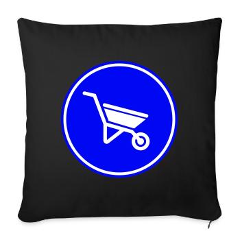 Schubkarre Symbol - Sofakissenbezug 45 x 45 cm - Schwarz - Vorne