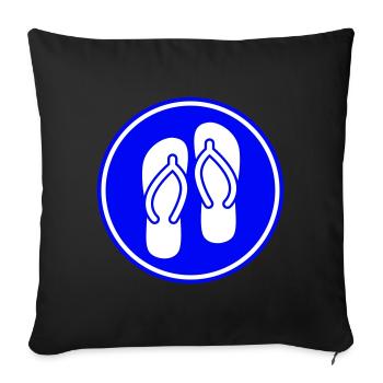 Flip-flops icon - Sofa pillowcase 17,3'' x 17,3'' (45 x 45 cm) - black - Front