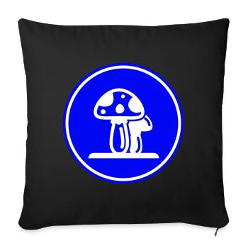 Symbole des champignons - Housse de coussin décorative 45 x 45 cm - noir - Devant