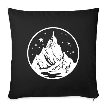 Mountains Silhouette Nature Symbol - Sofa pillowcase 17,3'' x 17,3'' (45 x 45 cm) - black - Front