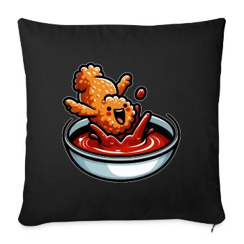 Fried Chicken Chicken Wings Chicken Gift - Sofa pillowcase 17,3'' x 17,3'' (45 x 45 cm) - black - Front
