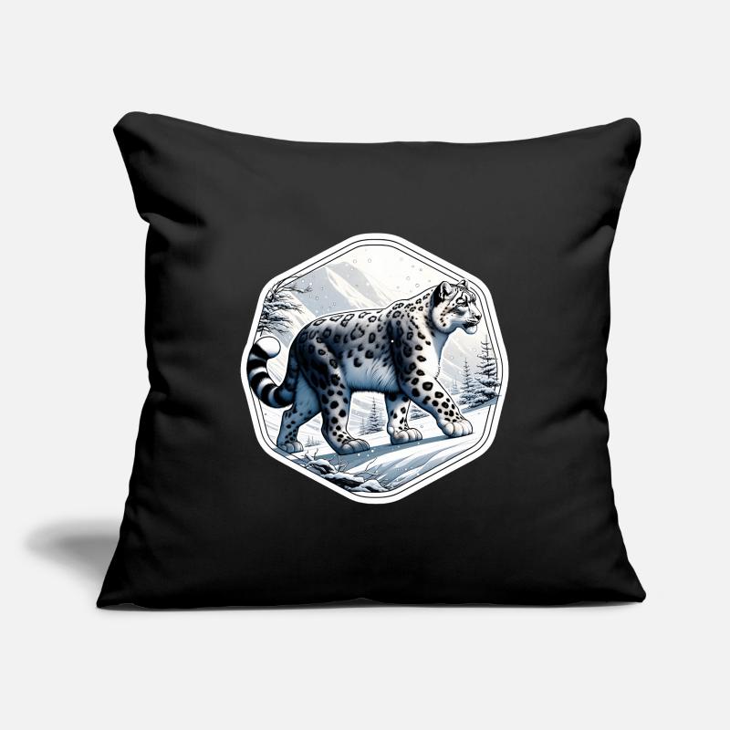 Léopard des neiges Léopard blanc Léopard Housse de coussin décorative 45 x 45 cm