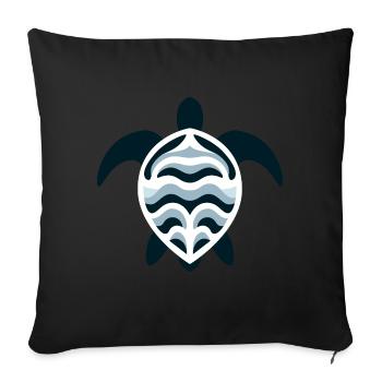 Tortue marine - Housse de coussin décorative 45 x 45 cm - noir - Devant