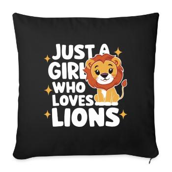 Lion Lion Animal Africa - Sofa pillowcase 17,3'' x 17,3'' (45 x 45 cm) - black - Front