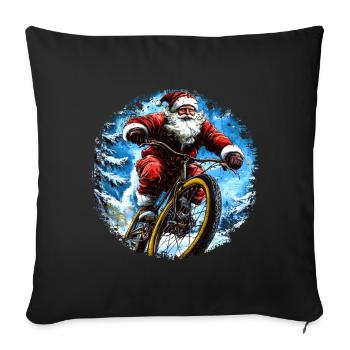 Santa Claus Mountain Bikers - Sofa pillowcase 17,3'' x 17,3'' (45 x 45 cm) - black - Front