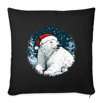 Christmas Polar Bear - Sofa pillowcase 17,3'' x 17,3'' (45 x 45 cm) - black - Front