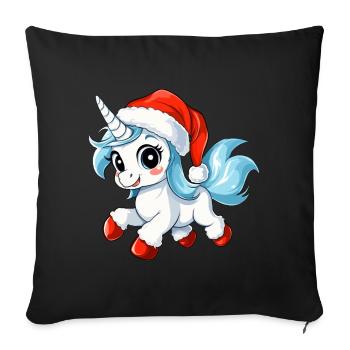 Christmas Unicorns - Sofa pillowcase 17,3'' x 17,3'' (45 x 45 cm) - black - Front