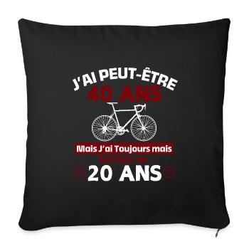 40 Years Birthday for a Cyclist Bike Gift - Sofa pillowcase 17,3'' x 17,3'' (45 x 45 cm) - black - Front