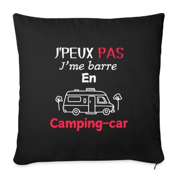 J'peux pas, j'me barre en camping-car - Housse de coussin décorative 45 x 45 cm - noir - Devant