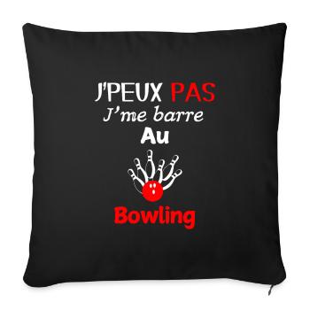 Bowling fan – I go bowling - Sofa pillowcase 17,3'' x 17,3'' (45 x 45 cm) - black - Front