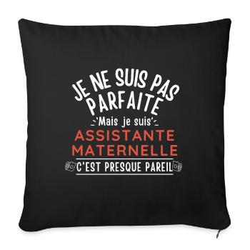 ASSISTANTE MATERNELLE - Housse de coussin décorative 45 x 45 cm - noir - Devant