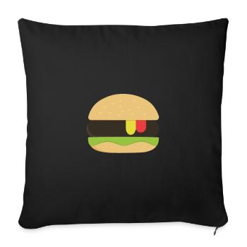 Burger - Sofa pillowcase 17,3'' x 17,3'' (45 x 45 cm) - black - Front