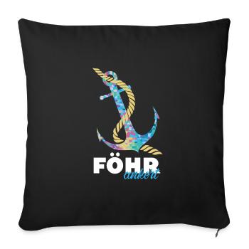 Föhrankert Föhr Foehr Anchor North Sea North Sea island - Sofa pillowcase 17,3'' x 17,3'' (45 x 45 cm) - black - Front