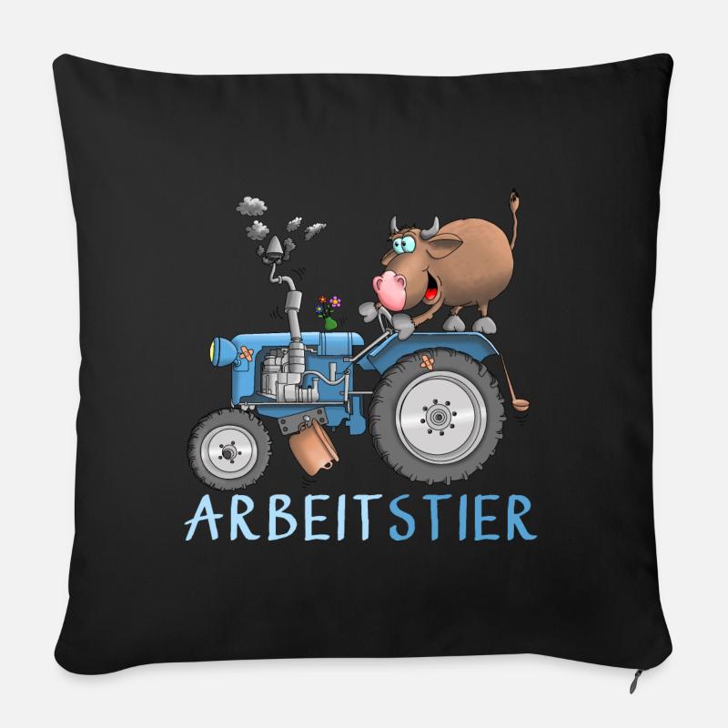 Lustiges Arbeitstier - Sofakissenbezug 45 x 45 cm - Schwarz
