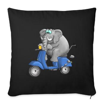Motorroller Cartoon Comic - Sofakissenbezug 45 x 45 cm - Schwarz - Vorne