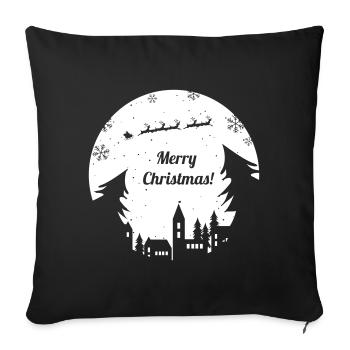 Merry Christmas Xmas reindeer Advent family - Sofa pillowcase 17,3'' x 17,3'' (45 x 45 cm) - black - Front