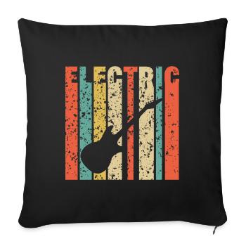 Cadeau de guitare électrique vintage - Housse de coussin décorative 45 x 45 cm - noir - Devant