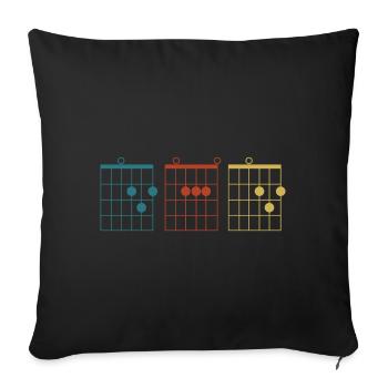 Poignée de guitare DAD père cadeau - Housse de coussin décorative 45 x 45 cm - noir - Devant