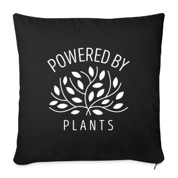 Powered by Plants Vegan Gift - Sofa pillowcase 17,3'' x 17,3'' (45 x 45 cm) - black - Front
