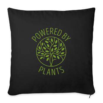 Powered by Plants Vegan Geschenk - Sofakissenbezug 45 x 45 cm - Schwarz - Vorne